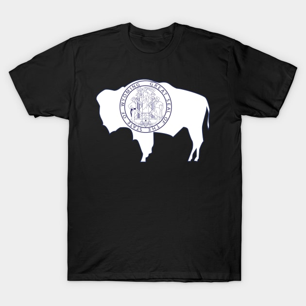 Wyoming Bison T-Shirt by Wickedcartoons